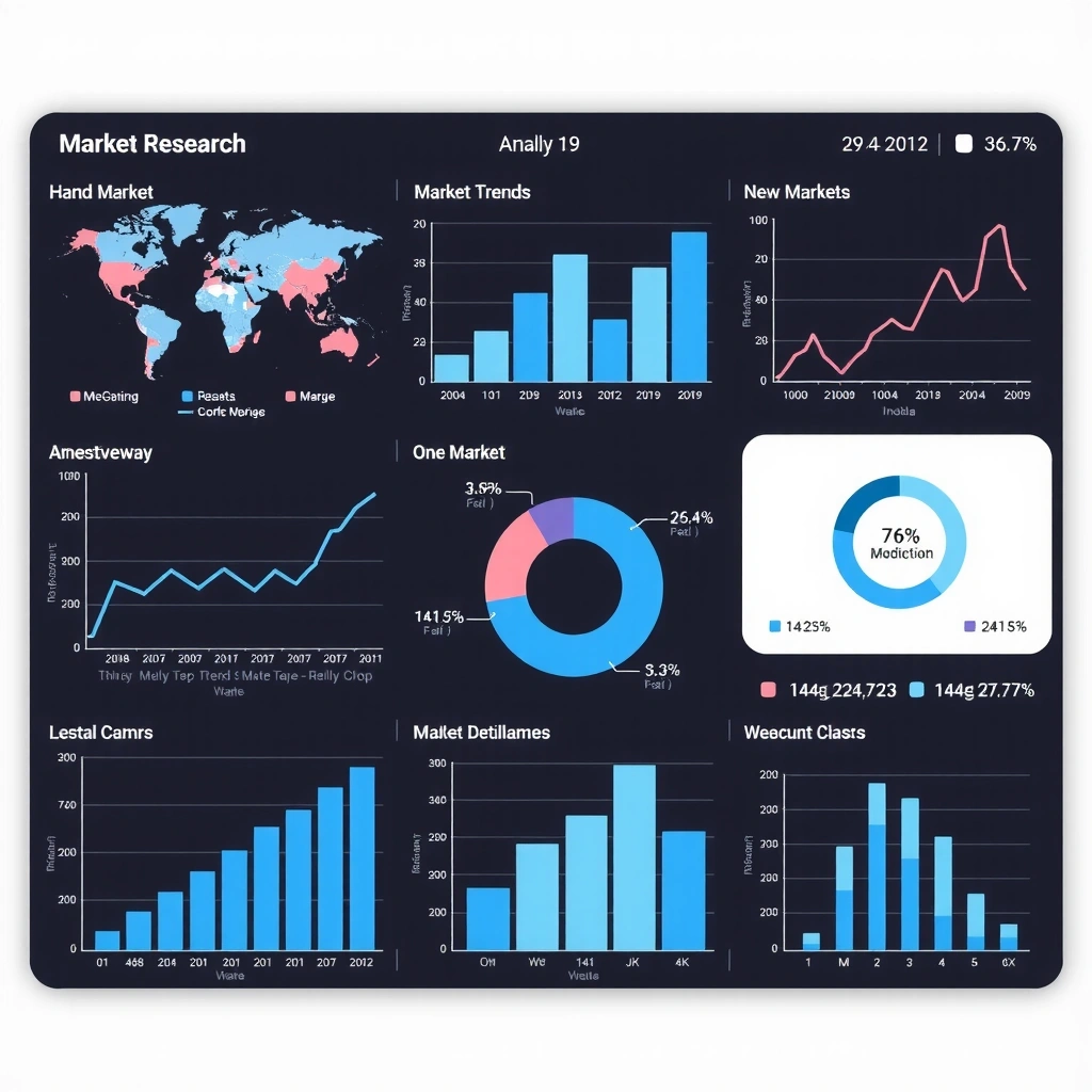 Market research and analytics dashboard with data visualization